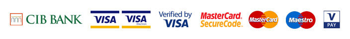 Elfogadható bankártyák: CIB, MasterCard, Maestro, VISA